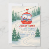 ベビーのスキー 木の森のオムツくじテーブルサイン 招待状 (裏面)