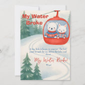ベビーのスキー 赤ちゃん 私の水が破れた ゲーム看板 招待状 (正面)