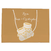 ベビーのソックス-ヒマワリ ラージペーパーバッグ (裏面)