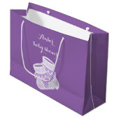 ベビーのソックス-紫色 ラージペーパーバッグ (正面アングル)