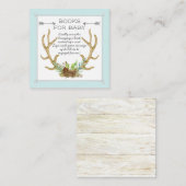 ベビーのチケットのBohoのシカの枝角の森林木のための本 スクエア名刺 (正面/裏面)