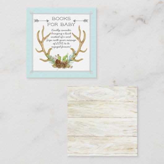 ベビーのチケットのBohoのシカの枝角の森林木のための本 スクエア名刺 (正面/裏面)