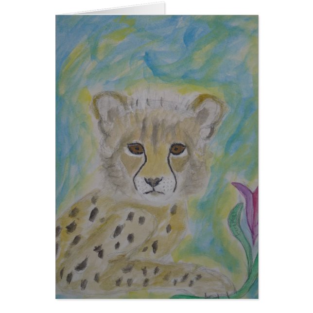 ベビーのチータおよび花 (正面)