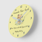 ベビーのチータが付いているベビーの誕生の想い出の品 ラウンド壁時計 (傾斜)