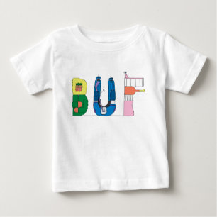 ベビーのティー の水牛、NY (BUF) ベビーTシャツ