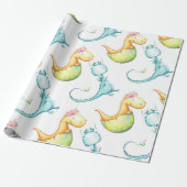 ベビーのドラゴンのギフトの包装紙 ラッピングペーパー (アンロールド)