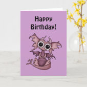 ベビーのドラゴンのバースデー・カード カード (黄色い花)