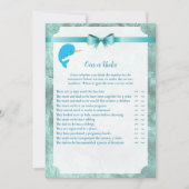 ベビーのナラルまたはベビーシャワーゲームの下 招待状 (正面)