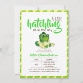 ベビーのハッチリングが道中かわいい緑 招待状 (正面)