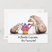 ベビーのハリネズミに不気味なクロウカップケーキ ポストカード (正面/裏面)