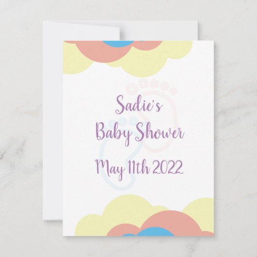 ベビーのパステルウィッシュ | 男女兼用記念品 ノートカード (裏面)