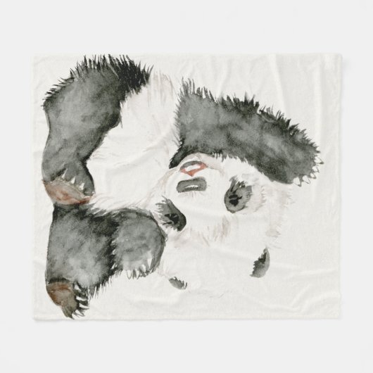 ベビーのパンダかわいい及び毛皮で覆われた| フリースブランケット (正面(横))