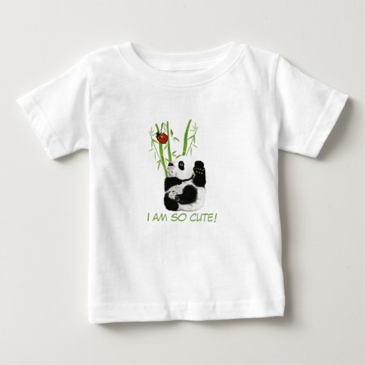 ベビーのパンダのシャツかわいい！ ベビーTシャツ (正面)