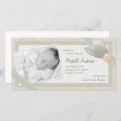 ベビーのパーソナライズされた写真カード 案内状 (正面/裏面)