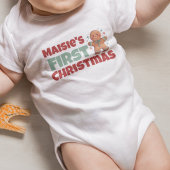 ベビーのパーソナライズされた初めてのクリスマス ベビーボディスーツ