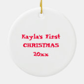 ベビーのパーソナライズな最初ソックス猿のオーナメント セラミックオーナメント (裏面)