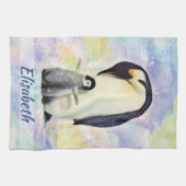 ベビーのヒック水彩付きエンペペンギン キッチンタオル (横)