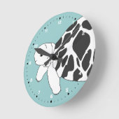 ベビーのビルマの星のカメの柱時計(青い) ラウンド壁時計 (傾斜)