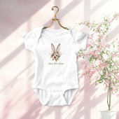 ベビーのピンクとライトグリーンのファーストイースター ワンピース ベビーボディスーツ