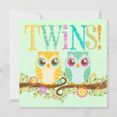 ベビーのフクロウは結び付けます-性は明らかにしましたり/未知のシャワー 招待状 (裏面)