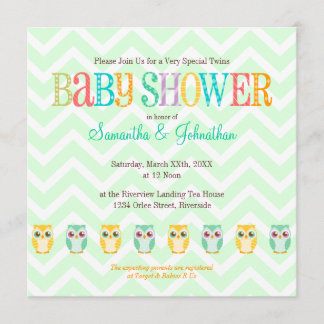 ベビーのフクロウは結び付けます-性は明らかにしましたり/未知のシャワー 招待状