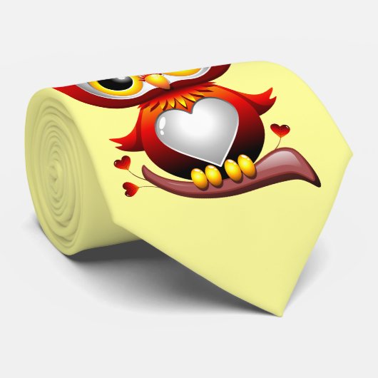 ベビーのフクロウ愛ハートの漫画のタイ ネクタイ (ロール)