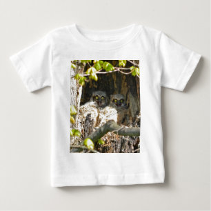 ベビーのフクロウ ベビーTシャツ