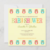 ベビーのフクロウ-性はベビーシャワーの招待状を明らかにします 招待状 (正面)