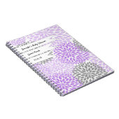 ベビーのブライダルシャワーの来客名簿のラベンダーの灰色 ノートブック (右側)