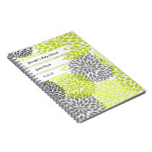 ベビーのブライダルシャワーの来客名簿の淡黄緑の灰色 ノートブック (右側)