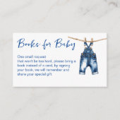 ベビーのブルージーンズの赤ちゃんシャワーブック エンクロージャーカード (正面)