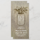 ベビーのブレスメイソンのjar素朴な結婚式プログラム プログラム (正面/裏面)