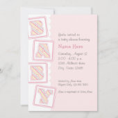 ベビーのブロックのシャワーの招待状の積み重ね 招待状 (正面)