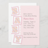 ベビーのブロックのシャワーの招待状の積み重ね 招待状 (正面/裏面)