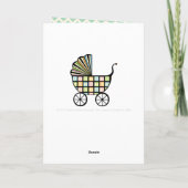 ベビーのブロックベビーカーのグリーティングカード カード (裏面)