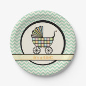 ベビーのブロックベビーカー赤ちゃんシャワー紙プレート ペーパープレート (正面)