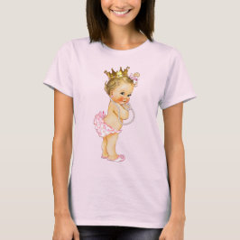 ベビーのプリンセスおよび真珠 Tシャツ