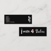 ベビーのプロフィールカードピンクか女の子のために行進して下さい スキニー名刺 (正面/裏面)