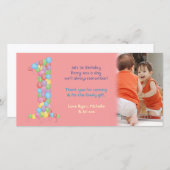 ベビーのベビーの第1誕生日は写真カード感謝していしています サンキューカード (正面/裏面)