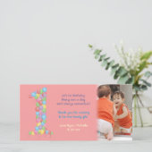 ベビーのベビーの第1誕生日は写真カード感謝していしています サンキューカード (スタンド正面)