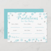 ベビーのベビーシャワーのゲームの青の銀のための予言 インビテーションポストカード (正面/裏面)