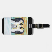 ベビーのペンギンが付いているペンギン家族 ラゲッジタグ (正面横)