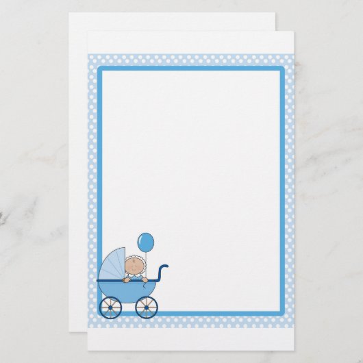 ベビーのボーダー男の子 便箋 (正面/裏面)