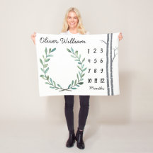 ベビーのマイル標石毛布の樺の木およびリース