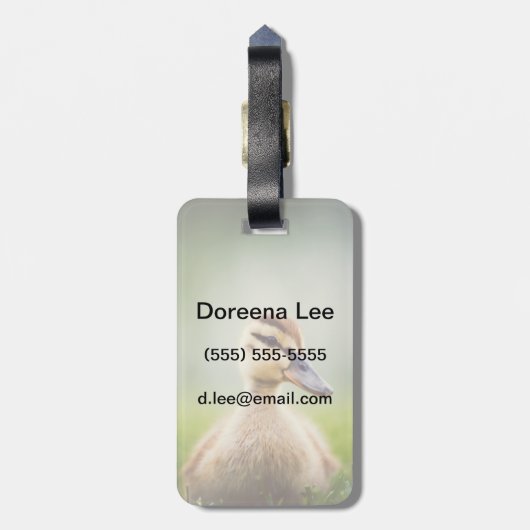 ベビーのマガモの素早く身をかがめること ラゲッジタグ (裏面縦)