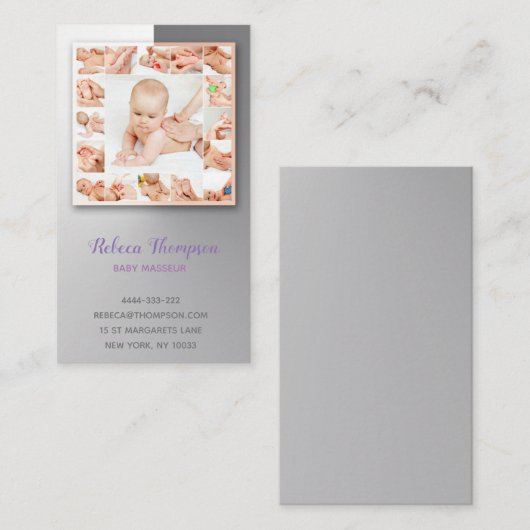 ベビーのマッサージ師のマッサージの専門家の物理療法家 名刺 (正面/裏面)