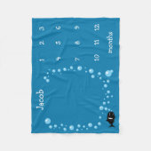 ベビーのマパーソナライズされたイルストーン月魚の泡 フリースブランケット (正面)