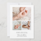 ベビーのモダン出産の告知 (裏面)