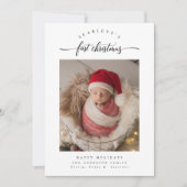 ベビーのモダン初めてのクリスマスかわいいオーバーレイ写真 シーズンカード (正面)