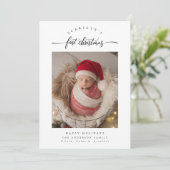 ベビーのモダン初めてのクリスマスかわいいオーバーレイ写真 シーズンカード (スタンド正面)